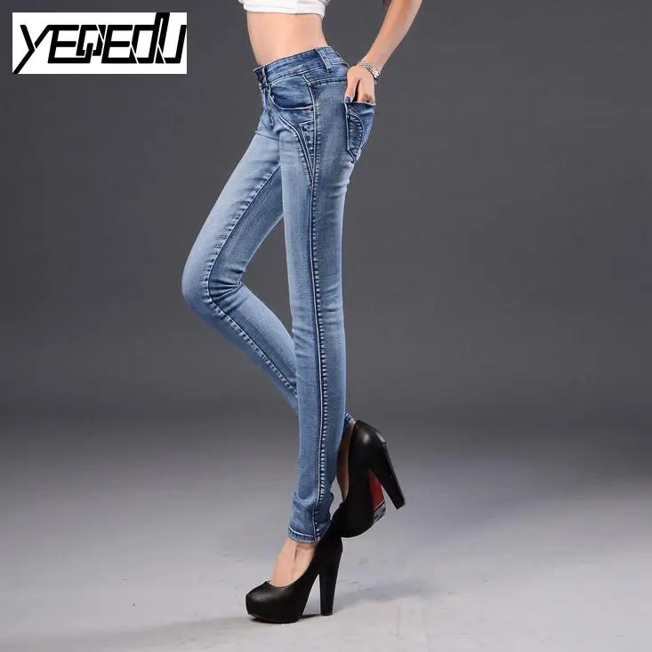 #6702 Spring 2018 Elastic Skinny jeans woman Korean Slim fit Denim pants Pantalones mujer Womens stretch jeans Low waist 26-32