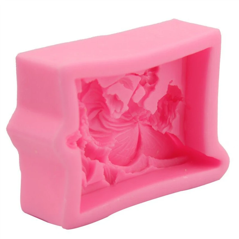 Square Silicone Soap Mold Flower Fairy Cake Decorating Tools Handmade Soap Making Mould Candle Silicone Mould Crafts silicone mold soap molds