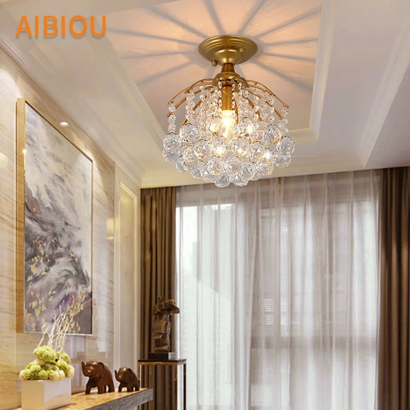 

AIBIOU Luxury LED Ceiling Lights For Dining Room Gold Ceiling Lamp Corridor Crystal Ceiling Lamp Ceiling Lighting 220v Luminaire