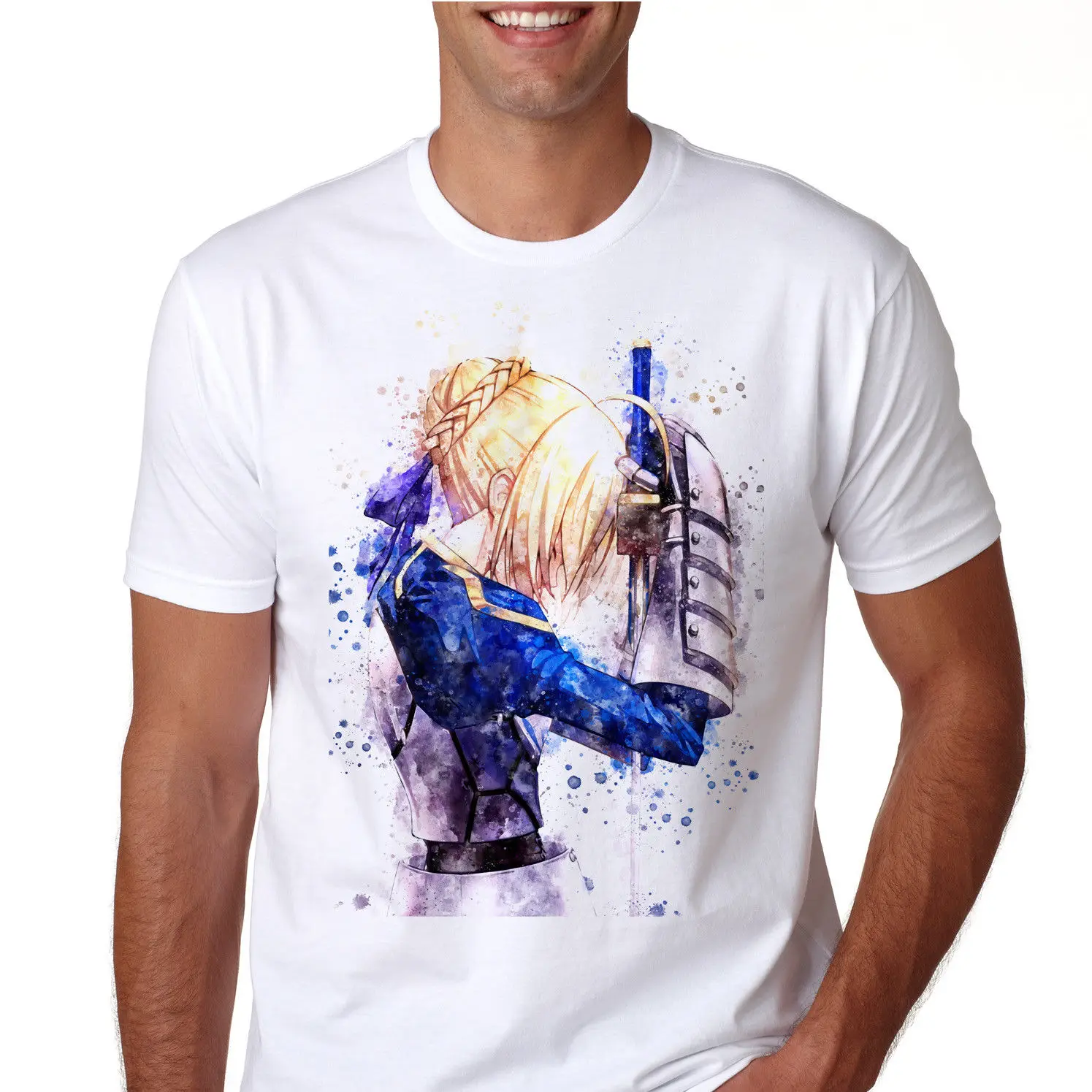 

Fate Stay Night Anime T-Shirt Cotton Unisex Cartoon Movie Manga Shirt Gift x594 Cartoon t shirt men Unisex New Fashion tshirt