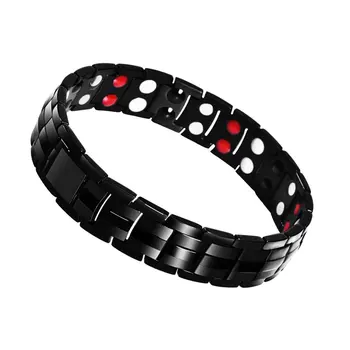 

Personal health care Protective gear 15MM Men Health Stainless Steel Double Row Magnetic Charm Bracelet Health Care 2018