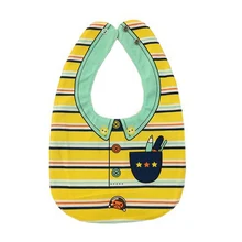 ABWE/Лидер продаж, имитация воротника, воротник в полоску, бант, двусторонний мультяшный детский браслет с пряжкой, полотенце для малышей, цвет: желтые полосы