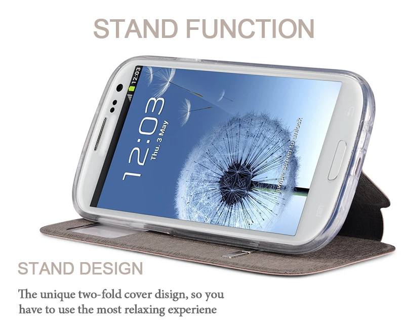 Роскошный тонкий Чехол книжка с функцией Smart Touch и подставкой для Samsung Galaxy S3 i9300