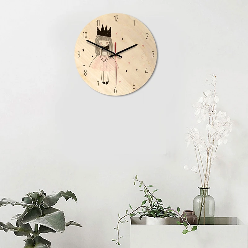 Мультяшные креативные настенные часы современный минималистичный гостиная креативные часы художественные часы принцесса