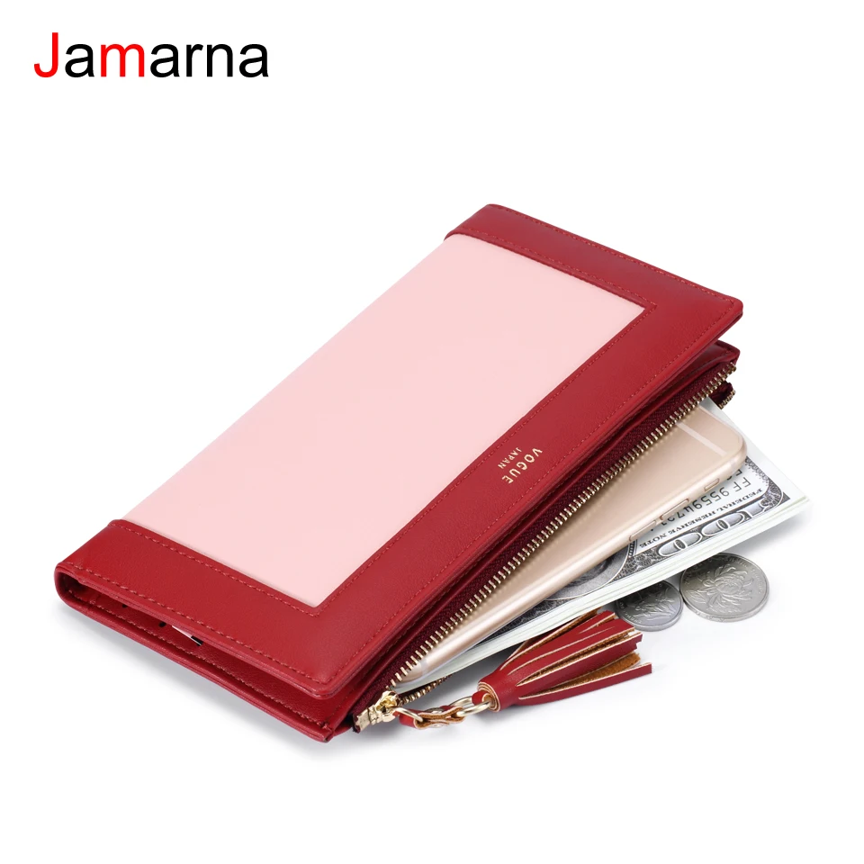 Длинный кошелек Jamarna с кисточкой Дамский бумажник из искусственной кожи на