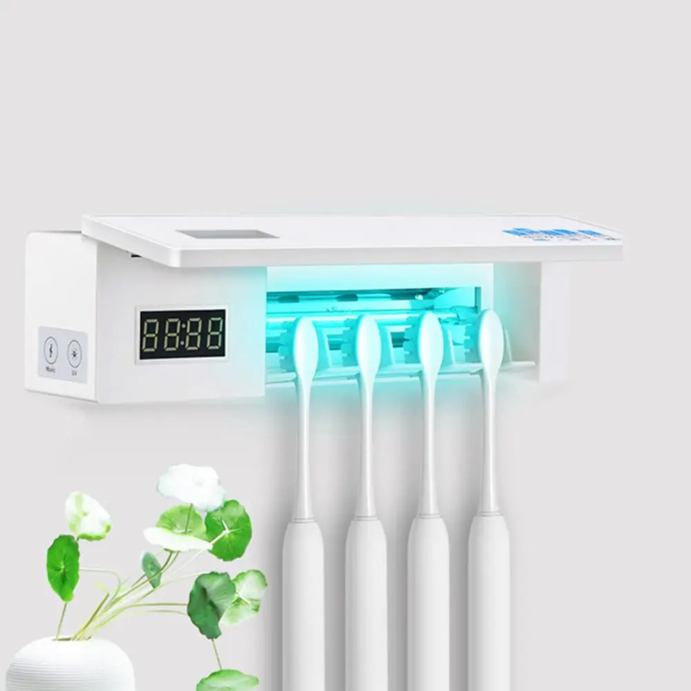 

Antibacterial UV Light Toothbrush Sterilizer Toothpaste Dispenser with Music Hot