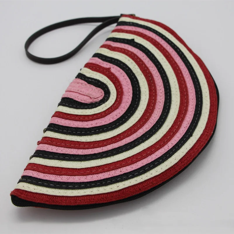 

2019 New European and American Semi-circular Nail Beads Elegant Handbag Banquet Bag