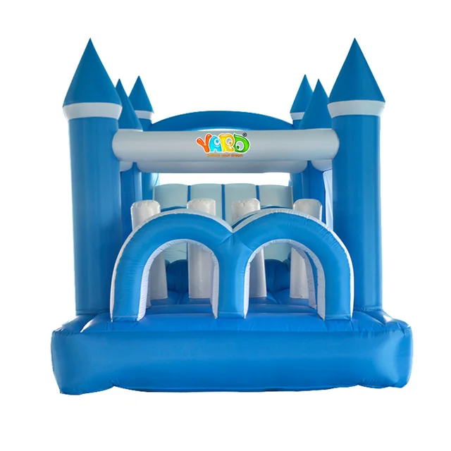 Cheap YARD Large Bounce House Inflatable Bouncers Blue White Snow Castle Kids Obstacle Course with Slide