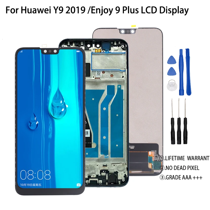 

Original For Huawei Y9 2019 LCD Display Touch Screen Digitizer With Frame For Huawei Enjoy 9 Plus Screen LCD Repair Parts