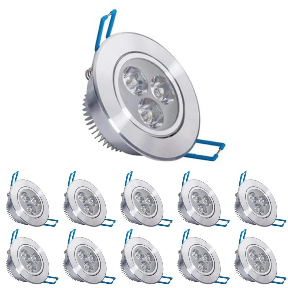 

Pack of 10,Pocketman 220V 3W LED Recessed Ceiling Light Downlights Spotlight,Warm White,360-390 Lumen(Equivalent 30W)