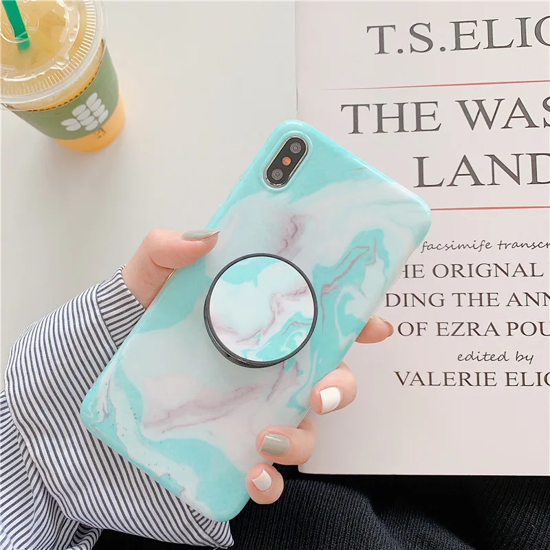 

Luxury Marble Phone Case For iPhone 8 Case For iPhone X 7 6 6S Plus 6 S Case Cover Xr Xs Max Coque Soft Cover with NEW Bracket