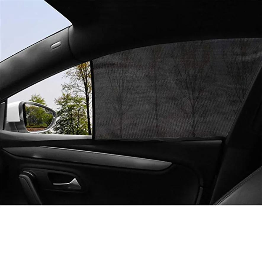 

2Pcs Slip On Window Shades Car UV Protection Curtain Sunshade Nylon Mesh Cover Durable and High Quality l0410