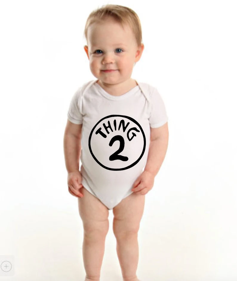 

Summer Infant Bodysuit Thing 2 Print Baby Boys and Girls Jumpsuit Kids Cute Bodysuits Funny Cool Clothes Cotton Bodysuits