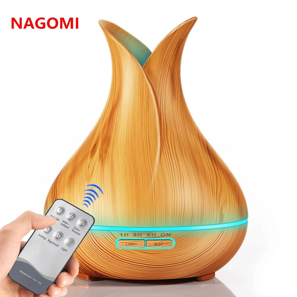 

400ML Electric Remote Control Aroma Essential Oil Diffuser Petal Air Humidifier For Home Office With Colorful LED Lights