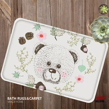 [MIAOJI] мягкий прочный Печатный ковер милый медведь из мультфильма коврик для ванной влагопоглощающий коврик нескользящий 40x60 см