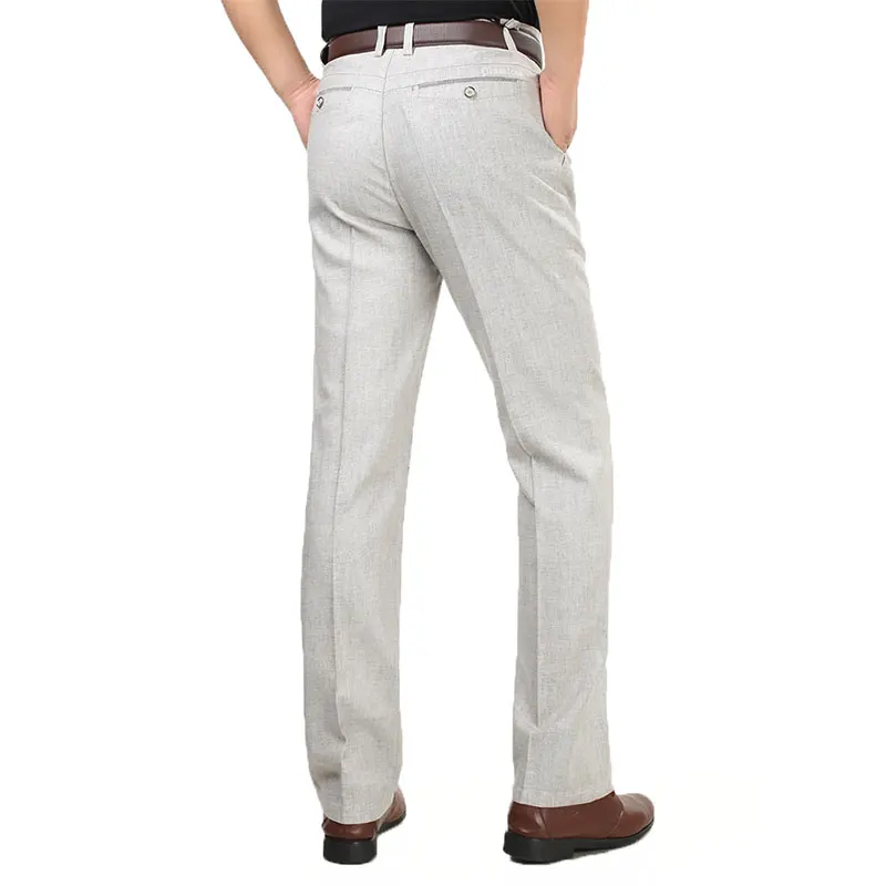 Летние Новые мужские льняные повседневные свободные штаны модные деловые платья тонкие повседневные штаны для мужчин дышащие брюки HLX46