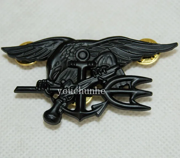 

US Navy Seal Eagle Anchor Trident Metal Badge Insignia Black - US027