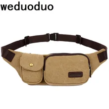 Weduoduo New Men Canvas Waist Pack Casual Bum Hip Bag Belt Phone Bag Case High Quality Fanny Pack For Women Men Travel Waist Bag mara s dream quality waist pack for men women casual functional fanny pack bum bag hip money belt traveling mobile phone bag