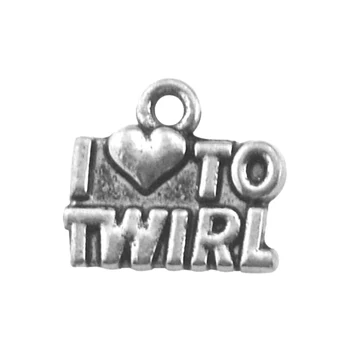 

my shape 20pcs Hand-made Word I Love To Twirl Accessories Charm Jewelry