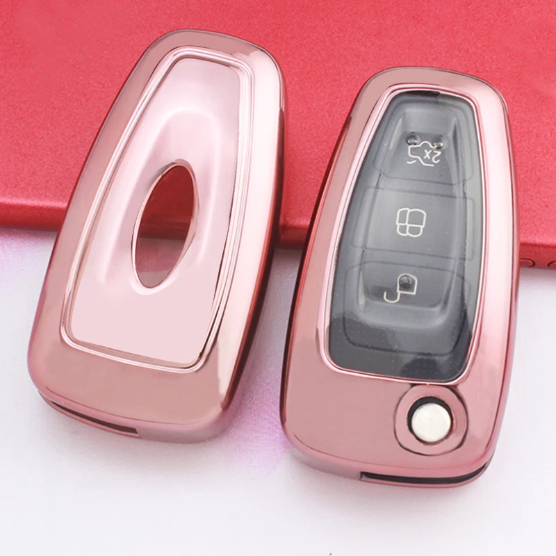 Pink key Case Shell Cover TPU Smart Protective for Focus Fiesta Kuga Eco sport Tourneo | Автомобили и мотоциклы