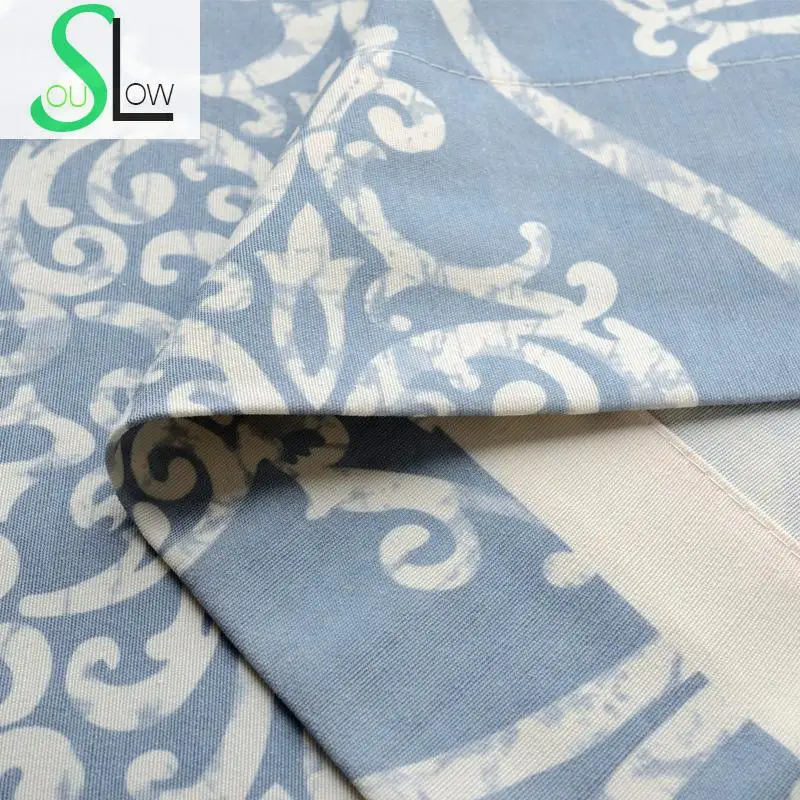 Slow Soul azul juventud onda fugaz moderno minimalista chino Cortina Floral cortinas Cortina para sala cocina dormitorio Slow Soul azul juventud onda fugaz moderno minimalista chino Cortina Floral cortinas Cortina para sala cocina dormitorio