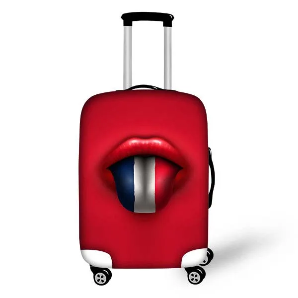 TWOHEARTSGIRL эластичный Чехол для багажа, чехол для дорожного чемодана, национальный флаг с принтом губ, защитный чехол для багажника для 18-30 дюймов - Цвет: B0075