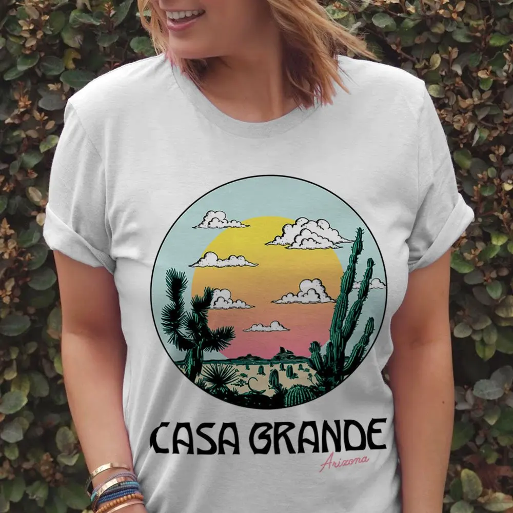 

2018 New Casa Grande Women Tshirt Vintage Style 80s Tees graphic Western Desert Cactus Harajuku Shirt Hippie Tumblr tshirt Women