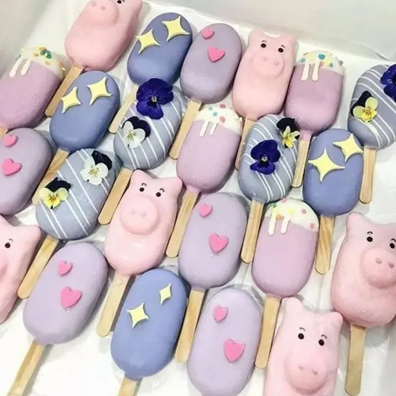 Силиконовые мини формы для крема льда летние DIY 4 овального кубика десертные