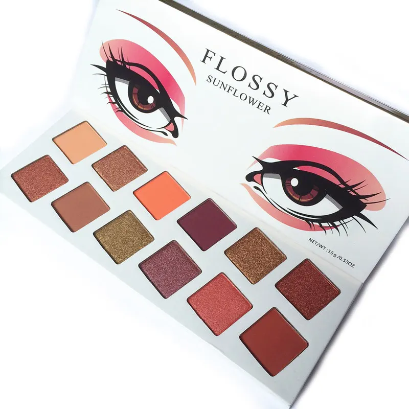 Flossy Sunflower палитра теней для век 10 цветов матовые тени Обнаженная блестящие макияж
