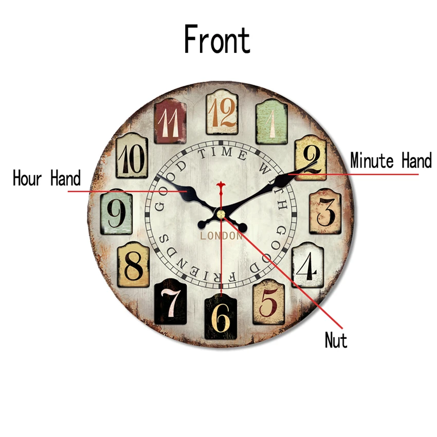 MEISTAR большие настенные часы винтажные деревянные часы флаг дизайн беззвучные часы идеальное качество домашний Декор Ретро-часы 6 дюймов(15 см
