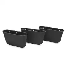 Uxcell 3 шт. универсальный домашний офис автомобиль пластик Exo мусорное ведро корзина для мусора черный