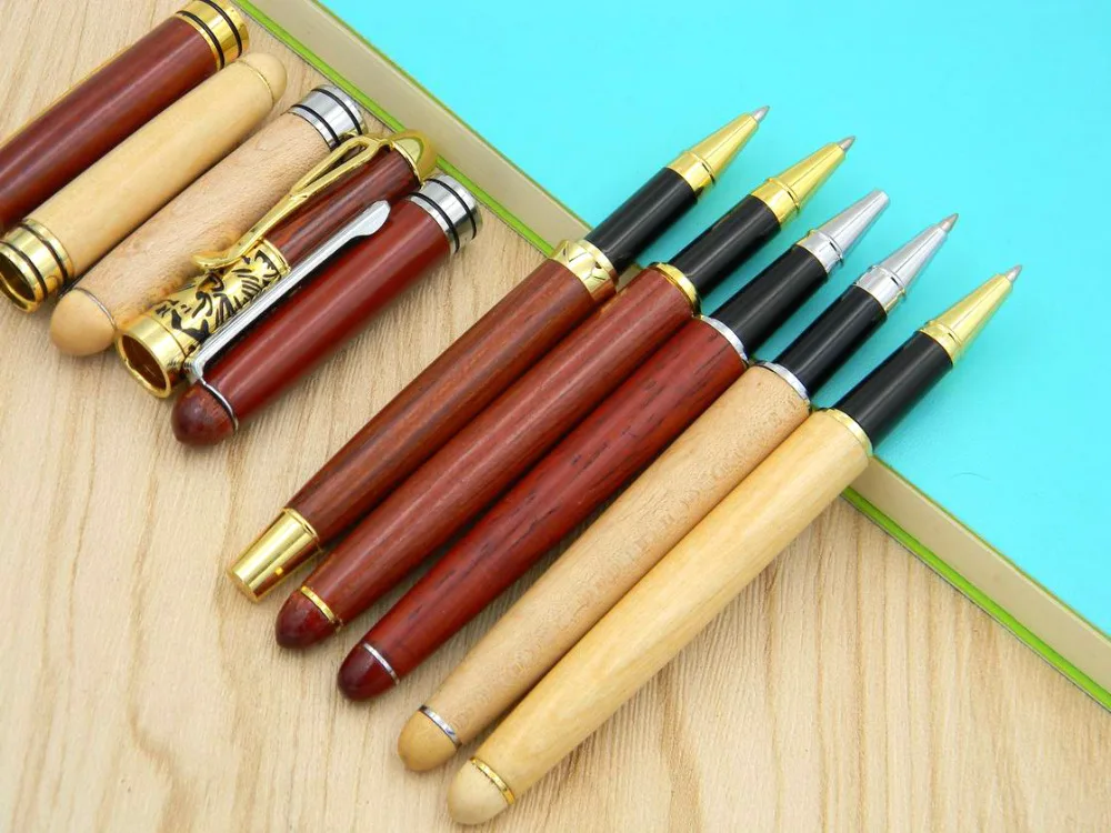 

1PC LOT new office red wood Luxurious Relief golden silver gift rollerball pen