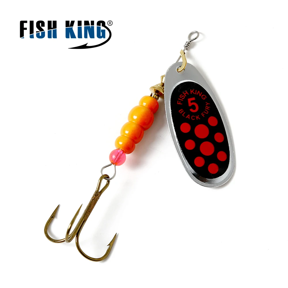 FISH KING 4 цвета размер 0#-5# spinner ложка приманки металлическая жесткая приманка с тройным крючком рыболовные снасти Pesca