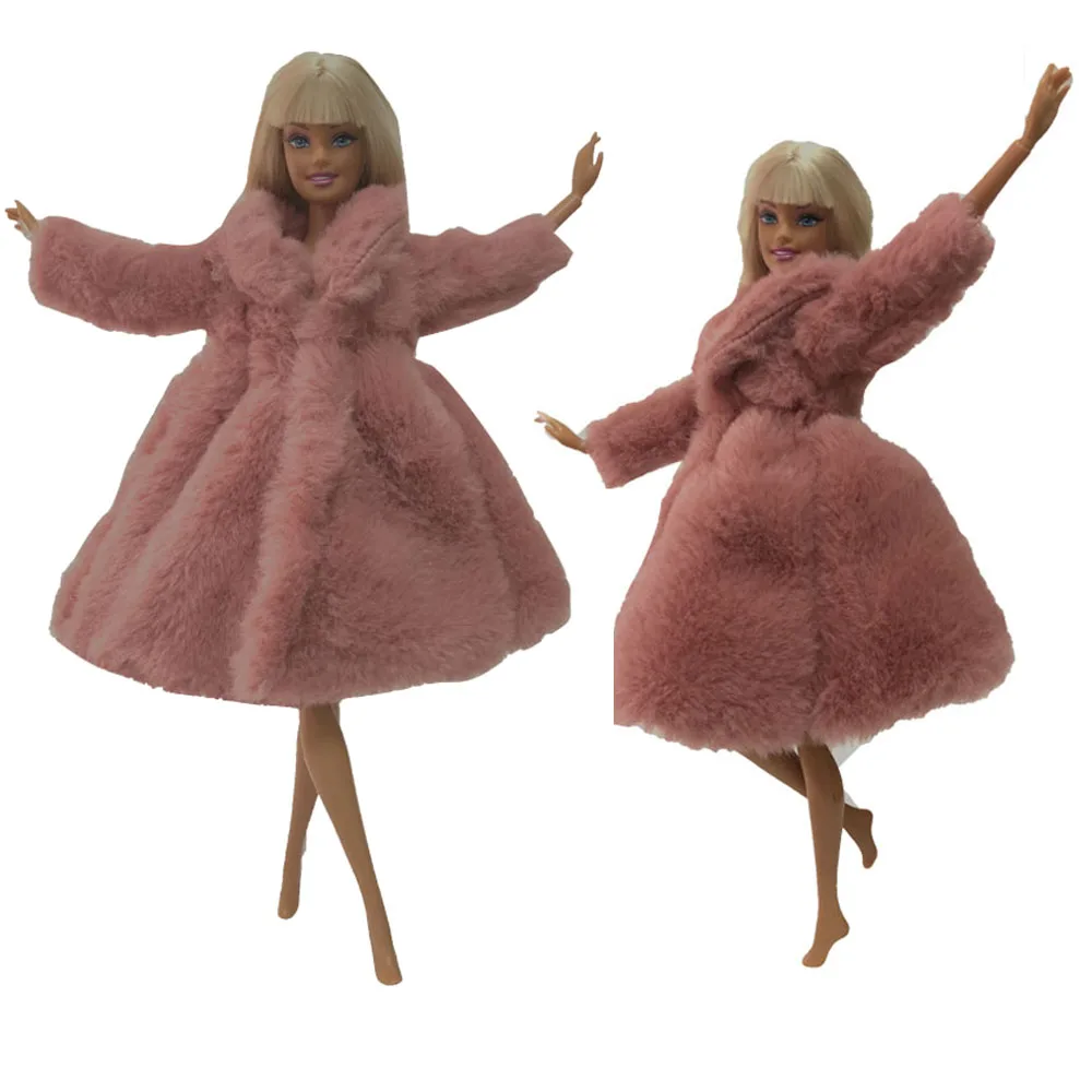 

NK 2019 Doll Coat High Quality Clothes Fashion Dresse Handmade Grows Outfit Flannel Coat For Barbie Doll Accessories DIY Toy 02B