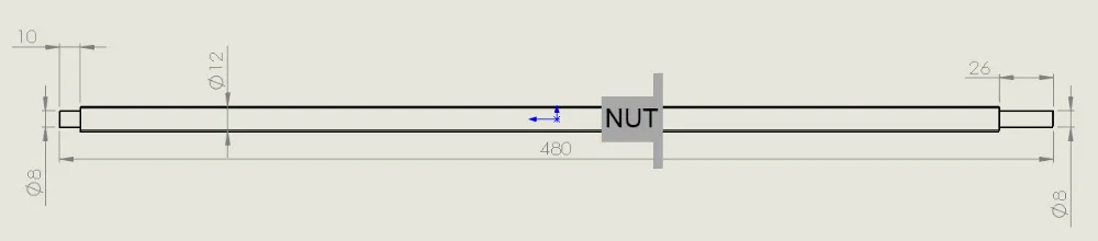 RM1204 Ball Screw L480mm Ballscrew With SFU1204 Single Ballnut For CNC Processing length can be customized | Обустройство дома