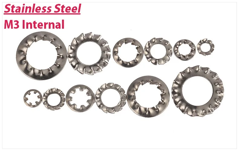! 1000PCS M3 Internal 304 STAINLESS STEEL Internal/External Shakeproof Tooth Serrated Lock Washers | Обустройство дома