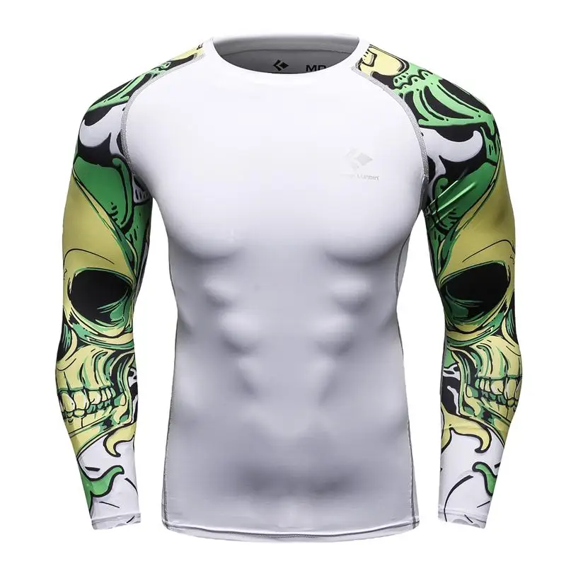 Men MMA Compression Shirts Rashguard Fitness Long Sleeves Base Layer Skin Tight font b Weight b