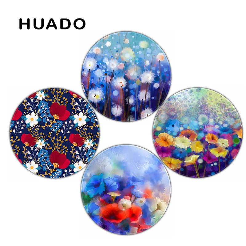 

2018 New Flower rubber mouse pad round mouse mat non slip mousepad desktop mat for girls lock edge rug for office work/ gaming