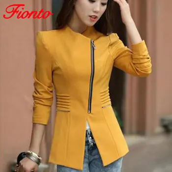 

Women Blazers Short Jacket 2018 Autumn Winter Solid Coat Casual Slim Suit Cardigan Blazer Feminino Black Outwear Plus Size A2560