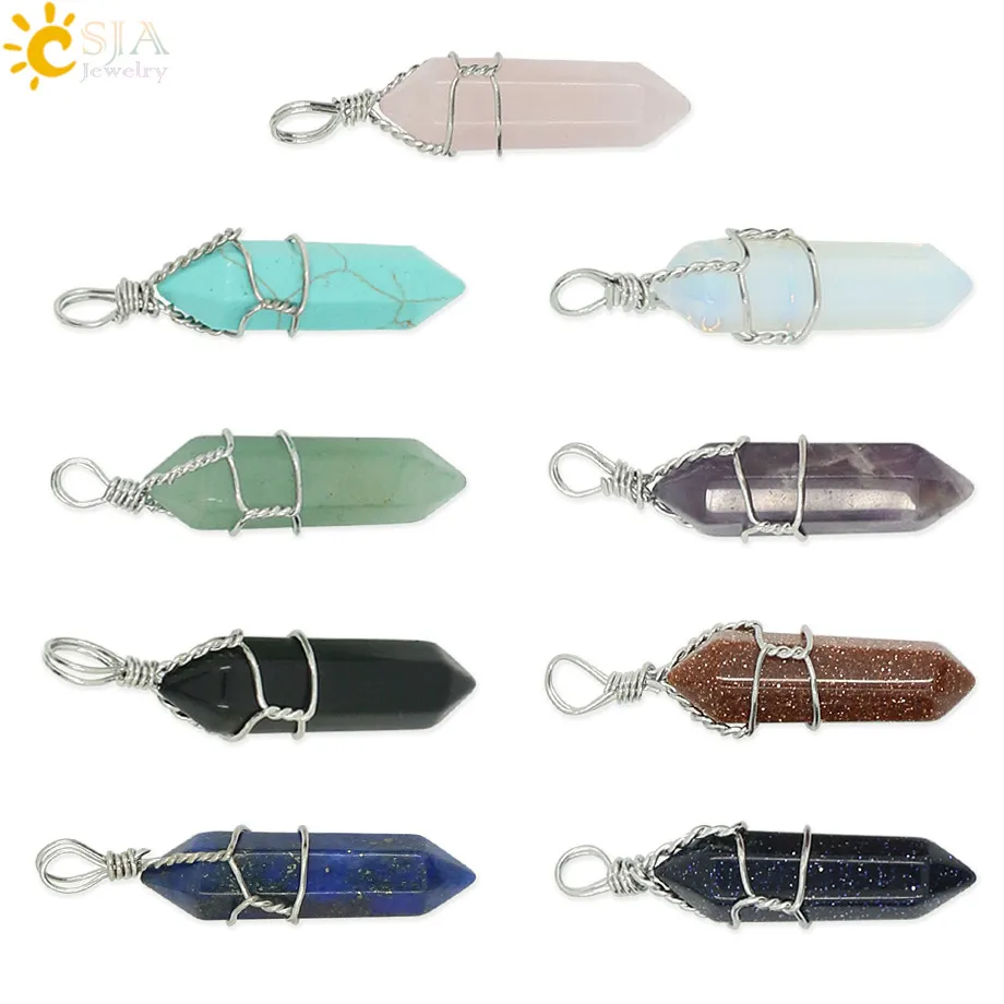 Natural Stone Amethyst Pendant