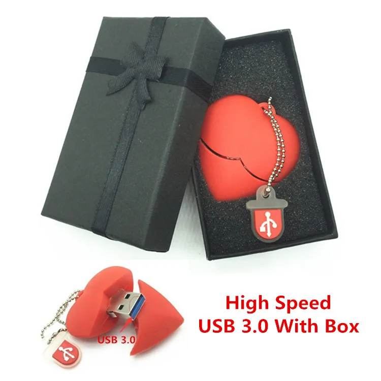 Высокая Скорость USB 3.0 красное сердце свадебный подарок usb флэш-накопитель Придерживайтесь ручка/Thumb USB накопитель 4 ГБ 8 ГБ 16 ГБ 32 ГБ 64 ГБ +