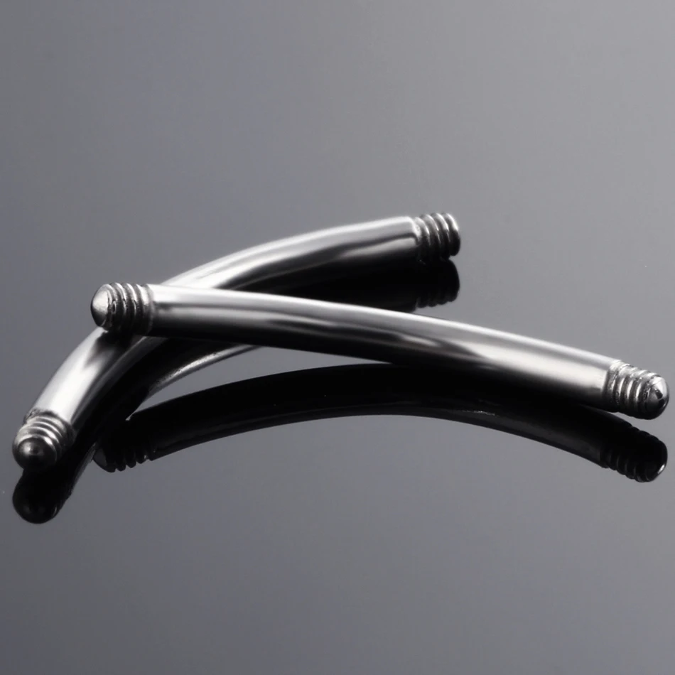 50pcs/lot 14G 16G G23 Solid Titanium Navel Ring Eyebrow Bar - Post Accessories Piercing Jewelry -Post Lengths 6mm-16mm