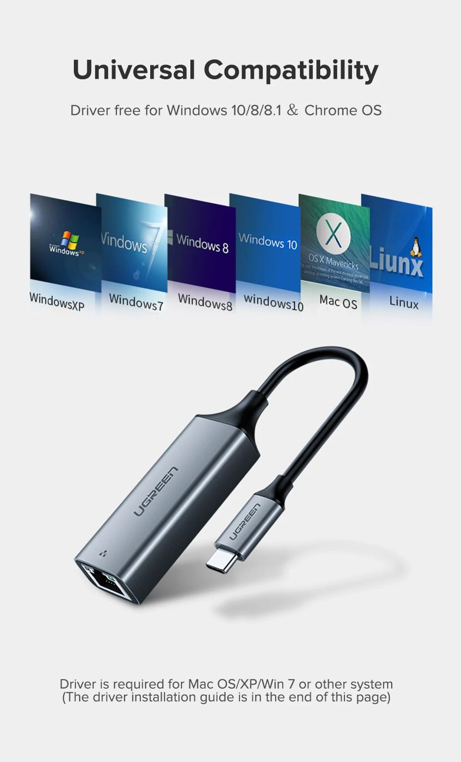 Ugreen USB C Ethernet USB-C RJ45 Lan адаптер для MacBook Pro samsung Galaxy S9/S8/Note 9 type C сетевая карта USB Ethernet