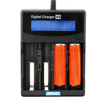 

18650 26650 lithium batteries Ni-MH 1.2v 3.7v compatible LCD charger 4slots smart volume discharge current regulation