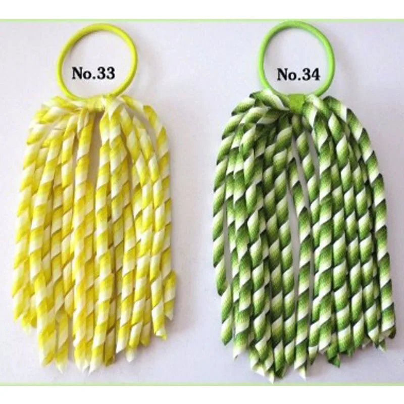 

50 BLESSING Good Girl Boutique Rainbow Stylish Corker Ponytal Elastic Hairbow
