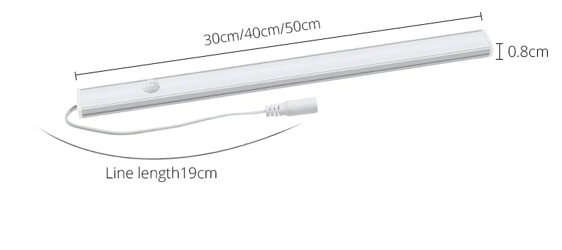 DC 12V движения PIR Сенсор светодиодный свет лампа, 30/40/50 см шкаф для одежды шкаф Кухня украшения дома аварийного освещения