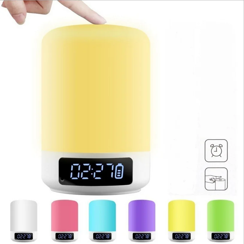 

Nightlight Creative Clock LED Seven-color Lamp Bluetooth Speaker Bedside Ambient Lamps
