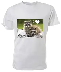 Футболка I Love Raccoons, дикая природа-выбор размера и цвета