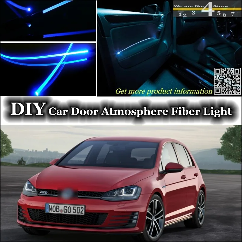 interior Ambient Light Tuning Atmosphere Fiber Optic Band Light For Volkswagen VW Golf 3 4 5 6 7 Rabbit Caribe Cabrio Door