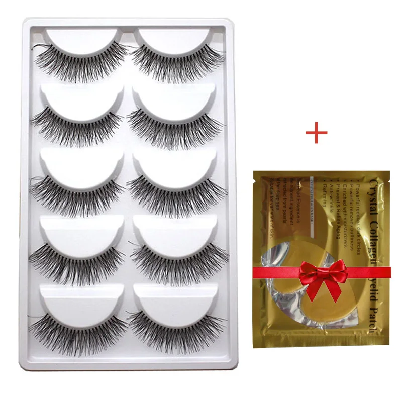 

5 Pairs Long&Volume False Eyelash Extensions Natural Style Fake Eyelashes Kit for Hooded Eyes Lash with free Eye Mask or Patch